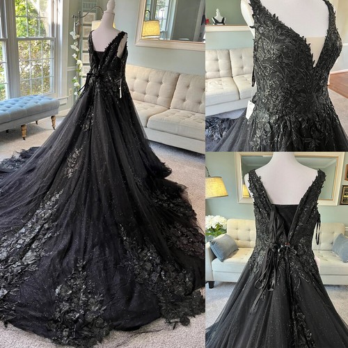 Gothic black wedding dresses - wedding,