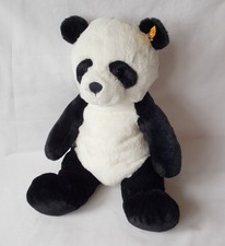 STEIFF SOFT PLUSH MING PANDA BEAR 075797  CUDDLY FRIENDS BUTTON IN EAR 15"