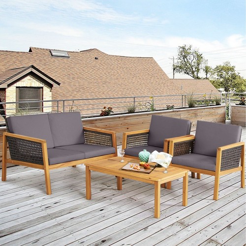 4pcs patio acacia - patio, wood