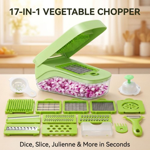 Vegetable slicer dicer - 17-in-1,