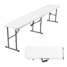6FT Plastic Folding Bench Portable Outdoor Bench for Picnic Camping Garden