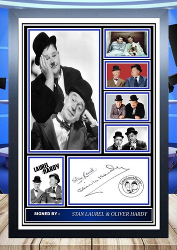 337 laurel hardy signed a4 - 337),