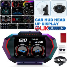 OBD2 Head Up Car HUD Alarm Gauge Digital Display Speedometer Turbo RPM Temp GPS