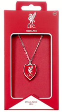 LIVERPOOL FC RED SHIELD LIVERBIRD PENDANT WITH 45 CM LONG CHAIN NECKLACE LFC