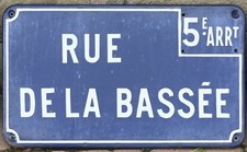 Old blue French enamel street