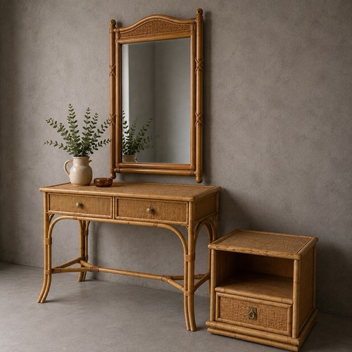 Vintage bamboo rattan - &,