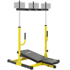 SPORTNOW Vertical Leg Press Machine Leg Extension Machine 300 kg Capacity Yellow