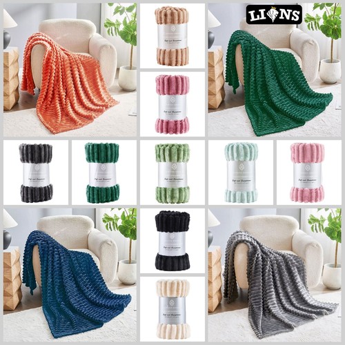 Ribbed throws faux fur fluffy - throws,