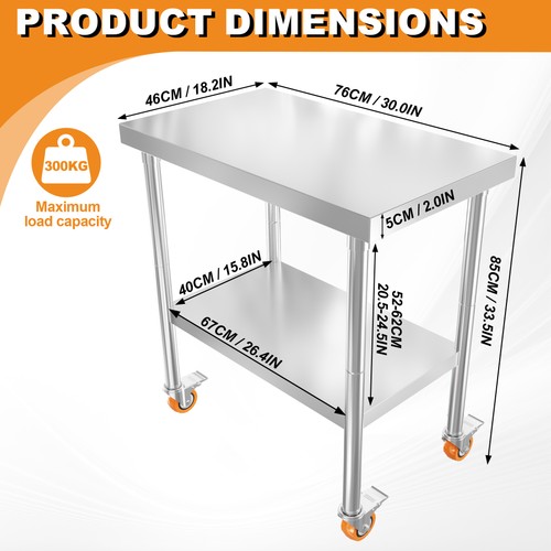 Stainless steel prep table - prep,