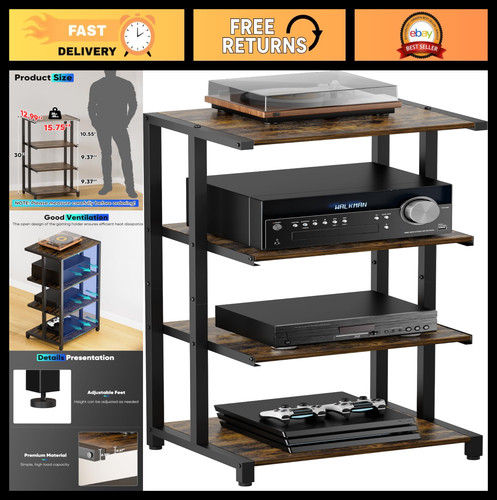 Tier wooden media stand - 4-tier,