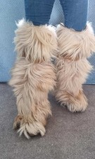 Rare VINTAGE  Sz 39 Uk 6. LONG Blonde DIADORA fur Goat Hair Yeti - snow BOOTS