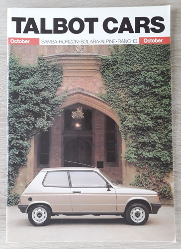 Talbot range brochure 1983 - brochure,