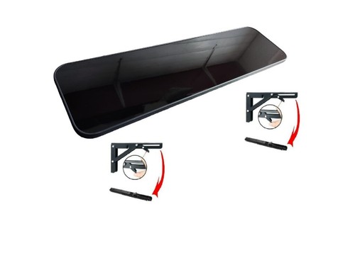 Long gloss black folding shelf - gloss,