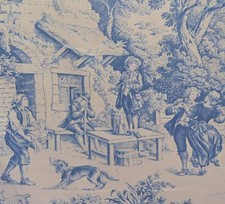 Textiles français Toile de Jouy Fabric (Blue)