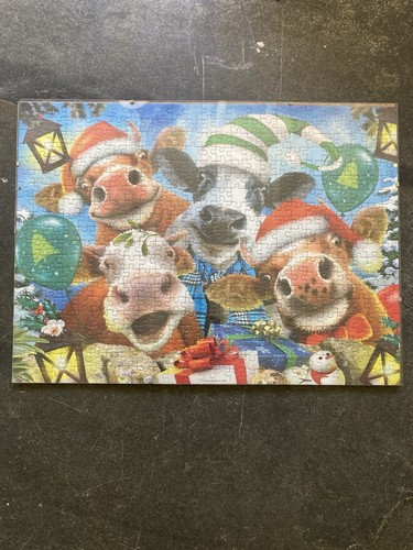 Christmas cow puzzle framed - cow,