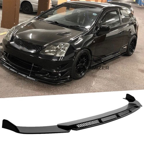 Gloss black front bumper lip - black,
