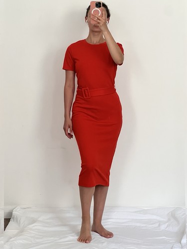 Zara red midi bodycon dress - zara,