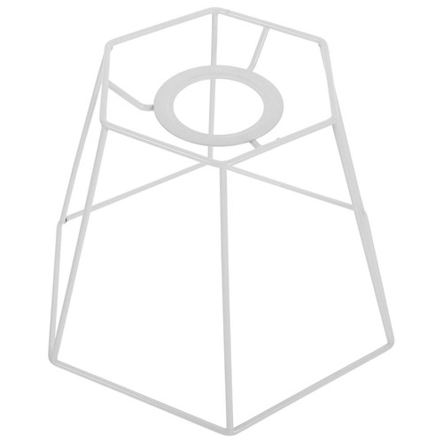 White metal lampshade - white, frame