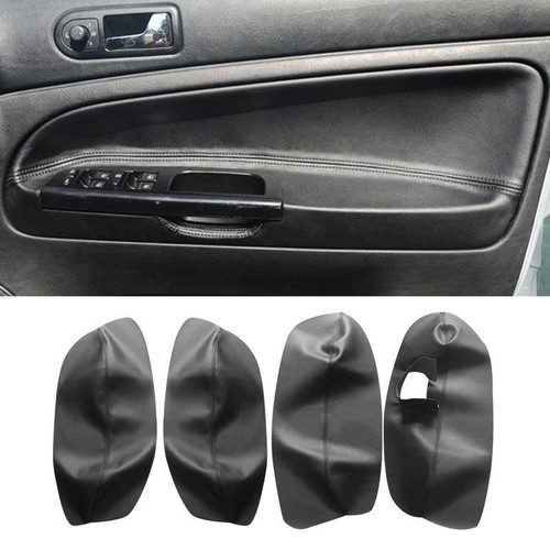 4pcs black leather door - leather,