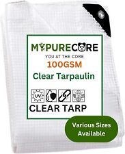 Heavy Duty Waterproof Tarpaulin Cover Premium 100 GSM Clear- Ground Sheet Tarp