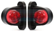 2x RED WHITE RUBBER SIDE END MARKER LIGHT FOR IFOR WILLIAMS INDESPENSION TRAILER