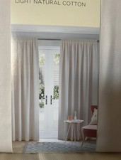 Natural Light Cotton Lined Pencil Pleat Curtains 168(66)w*183(72)d Next