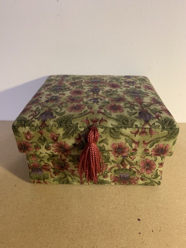 Vintage fabric covered box - covered,