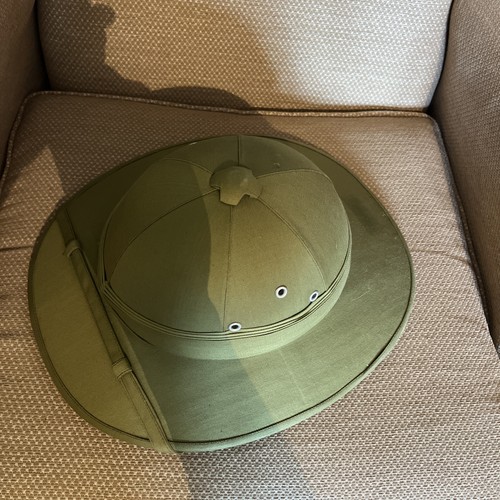 Vintage pith helmet - helmet, khaki