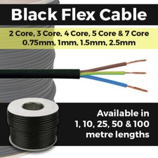 Black Flex Cable 2 Core -  7