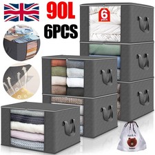 6 Pack 90L Storage Bags Zipped