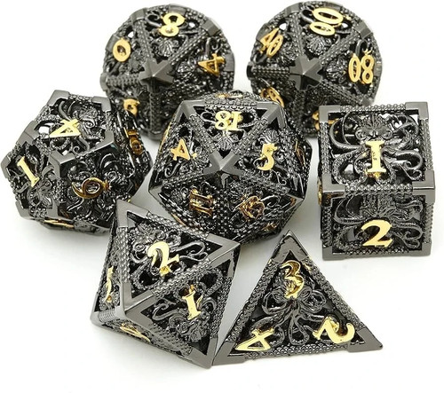 Metal dnd dice - dice, set