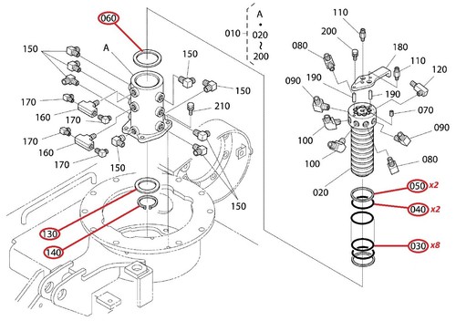 Rotary joint repair kit fits - rotary,