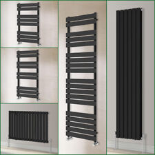 Black Flat Panel Bathroom Designer Radiator Towel Rail Central Heating Rads UK