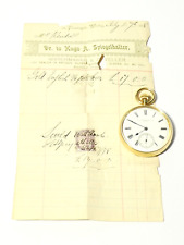 1896 18ct Gold Pocket Watch H.A. SPIEGELHALTER WHITBY with Receipt fully working