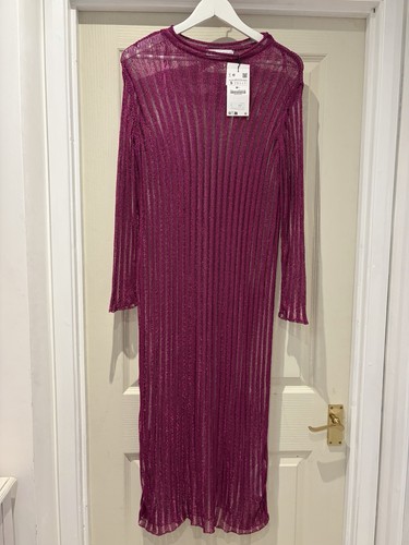 Zara metallic pink sheer - zara,