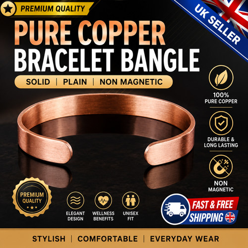 Pure solid copper bracelet - copper,