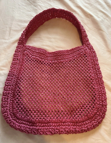 Pink crochet raffia - m&s,