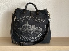 Campomaggi Teodorano bag crossover shoulder bag shopper black leather fabric
