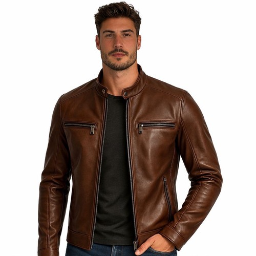 Mens cafe racer biker real - biker,