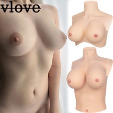 Realistic Silicone Breast Forms Breast Plate Fake Boobs B-H Cup For Crossdresser