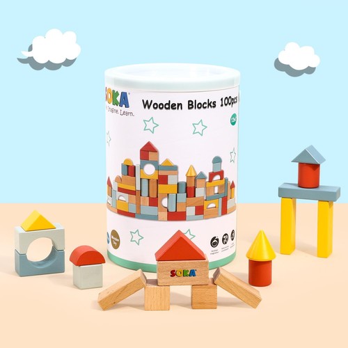 Soka 100 pcs wooden building - soka,