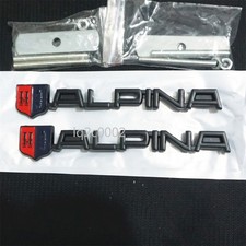2x Matte Black ALPINA Metal