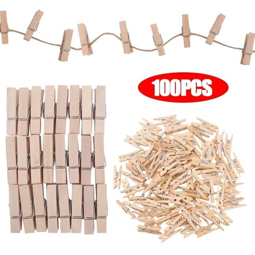 100x wooden pegs with - 100x, peg