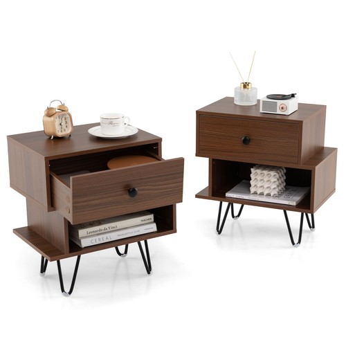 Bedside tables set wooden - tables,