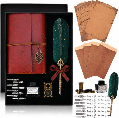 Quill pen and ink - quill, set
