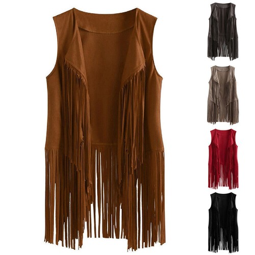 Womens tassel fringed vest - tassel,