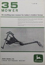 Original John Deere 35 Sickle Mower Brochure / Spec Sheet, c 1970