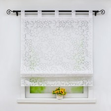 Roman Curtains Blind Shade Window Sheer Liftable Sheer Tab Top Net Curtain Voile