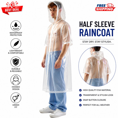 Clear waterproof poncho - clear,
