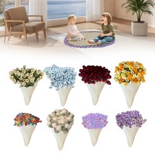 Crochet Flowers Rose Bouquet Blanket Handmade Soft And Lightweight Rose Flower